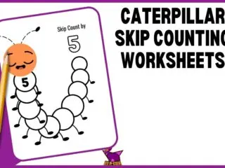 preview of the free printable caterpillar skip counting worksheets