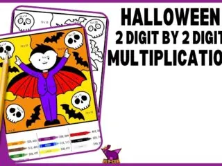 Halloween multiplication color by number