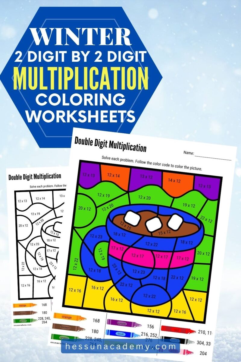 Free Winter 2 Digit by 2 Digit Multiplication Coloring Worksheets ...