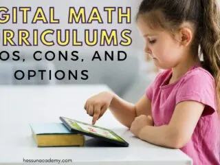 little girl enjoying a digital math curriculum on her tablet