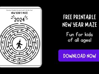 Free Printable New Year's Maze