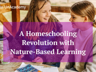 Kids laughing during hands-on homeschool activities, building a shelter or navigating an outdoor adventure challenge