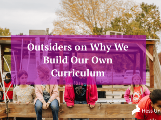 Children learning outdoors through a custom homeschool curriculum by Outsiders Adventure Co
