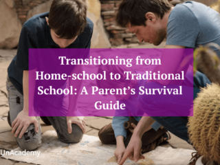 High‑resolution illustration for Transitioning-from-Home-school-to-Traditional-school-a-Parents-Survival-Guide