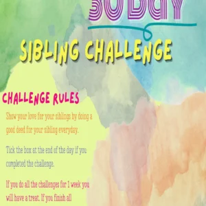 30 Day Sibling Challenge (Life Skills)