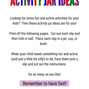 Activity Jar Ideas