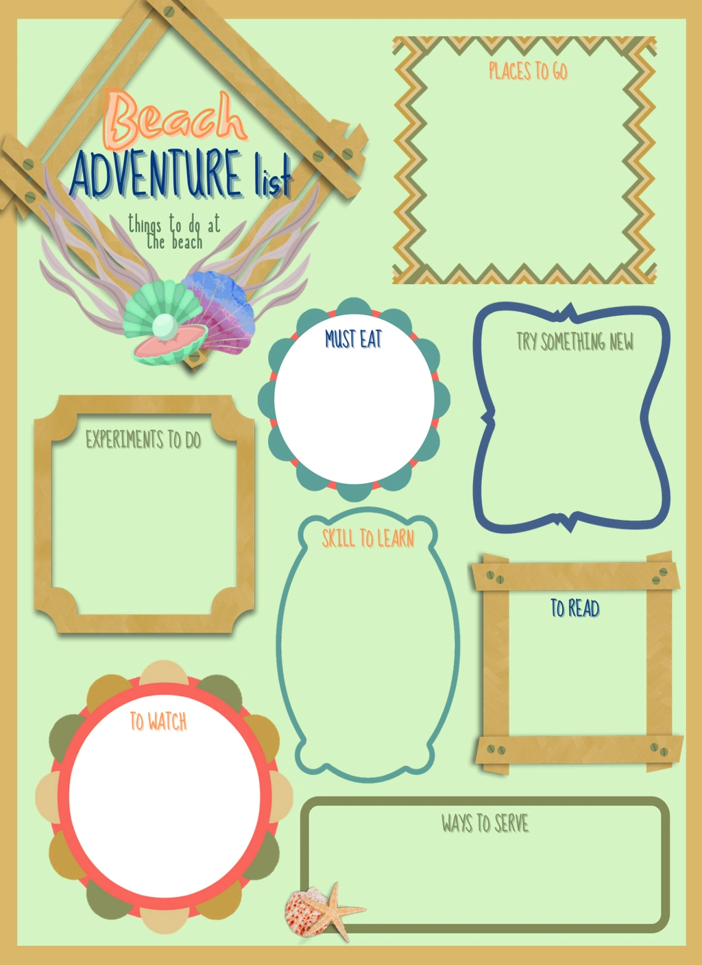 Beach Adventure List (Life) 1 Beach Adventure List (Life)