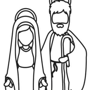Christmas Coloring Page Mary Joseph