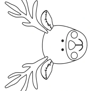 Christmas Coloring Page Reindeer Face