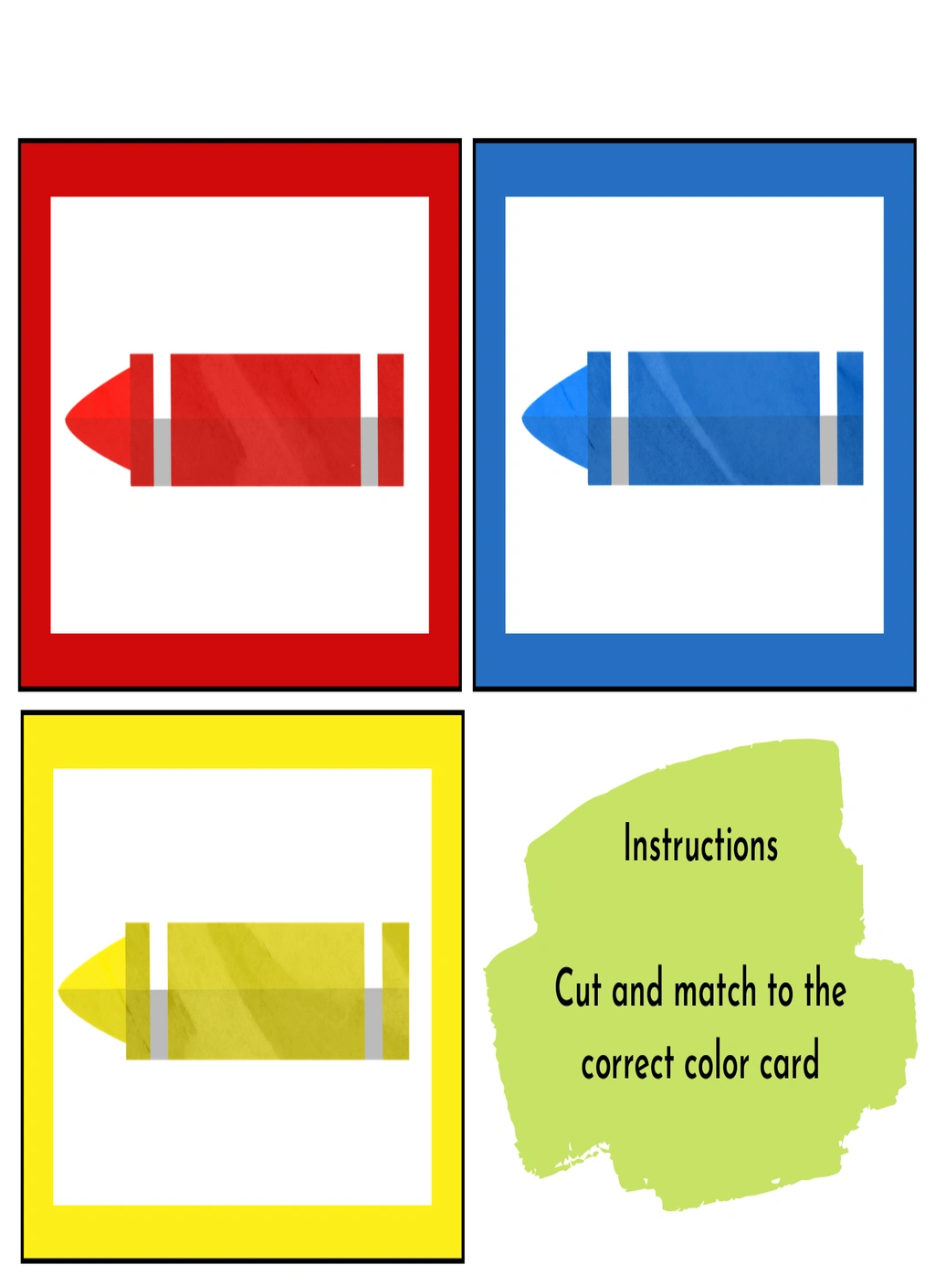 Color Matching and Cutting Activity (Preschool) 4 Color Matching and Cutting Activity (Preschool) - Image 4