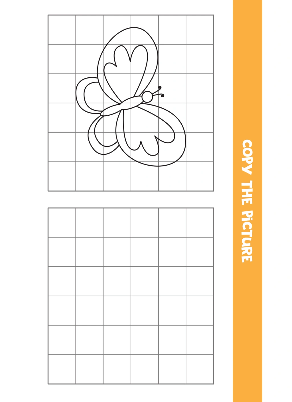 Copy the Butterfly Drawing Worksheet 1 Copy the Butterfly Drawing Worksheet