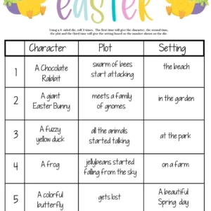 Easter Roll and Write Game