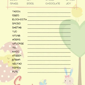 Easter Word Scramble