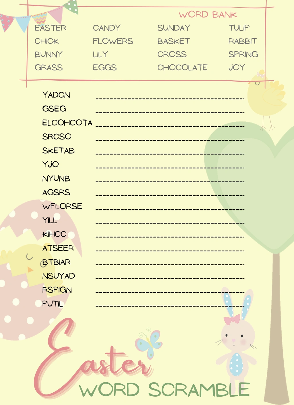 Easter Word Scramble