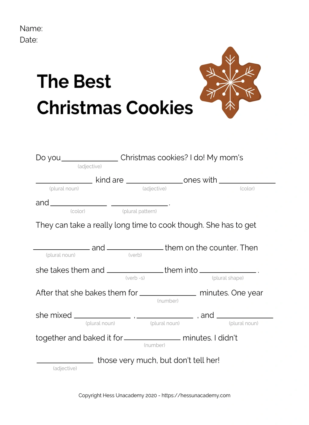 Fill in the Blank Christmas Cookies 1 Fill in the Blank Christmas Cookies