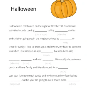 Fill in the Blank Halloween