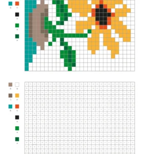 Flower Color by Number Grid