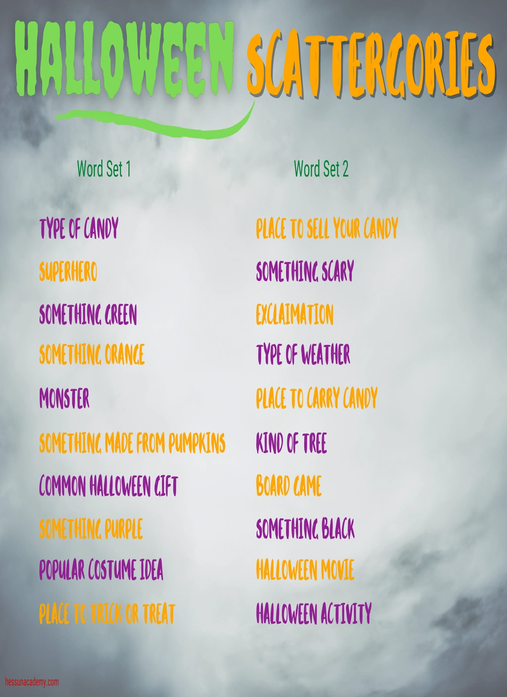 Halloween Scattergories 4 Halloween Scattergories - Image 4