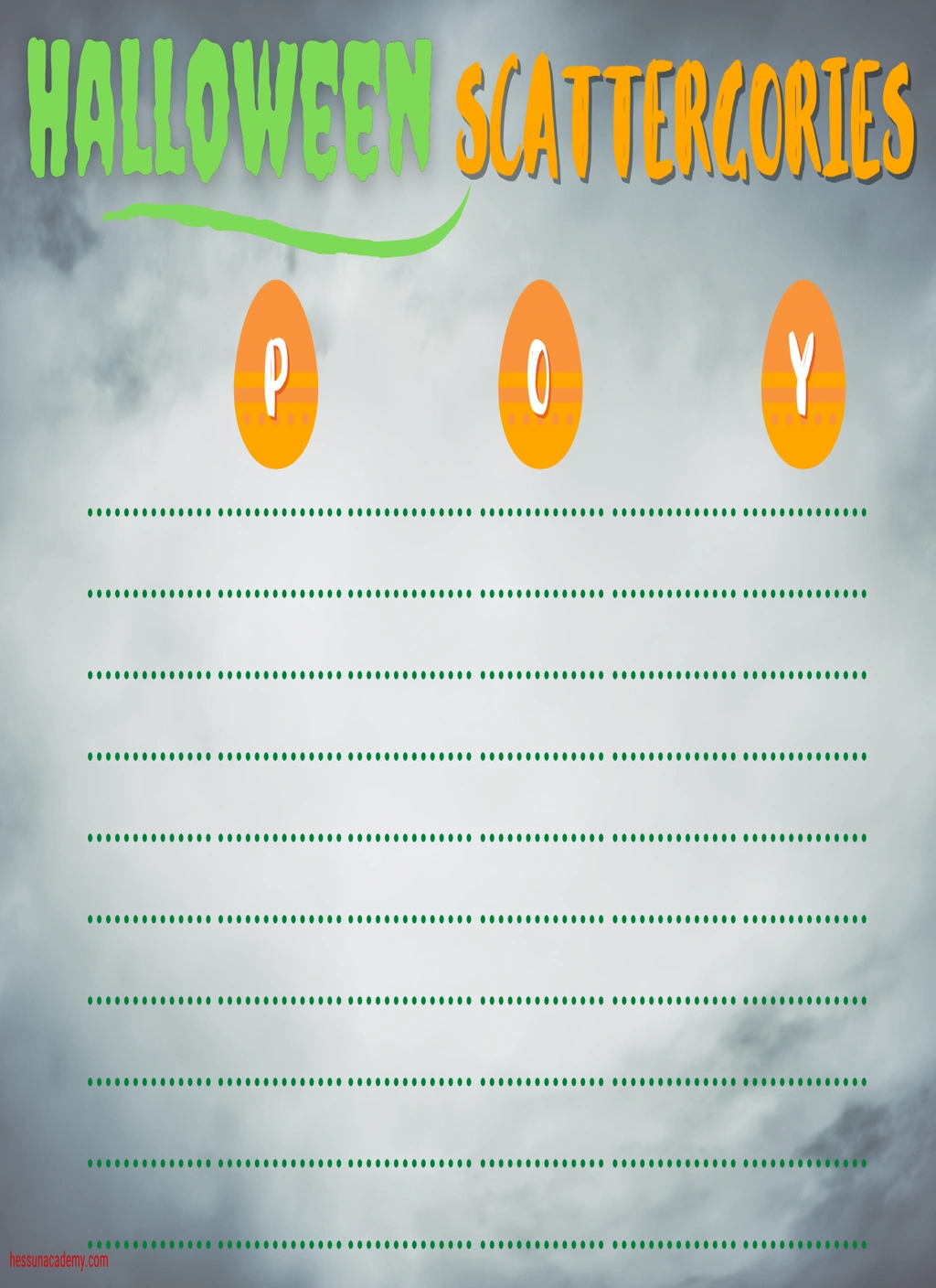 Halloween Scattergories 3 Halloween Scattergories - Image 3