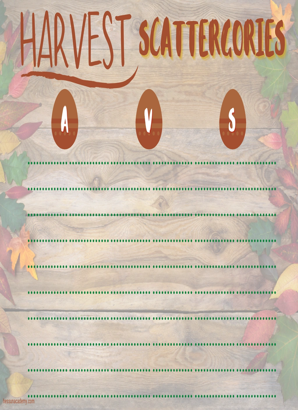 Harvest Scattergories (Reading) 3 Harvest Scattergories (Reading) - Image 3
