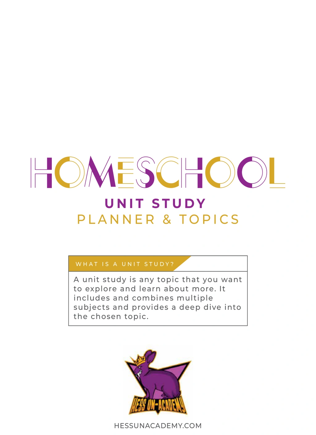 Unit Study Planner