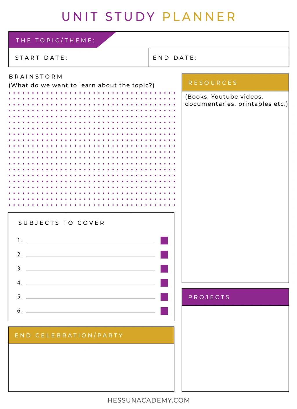 Unit Study Planner 3 Unit Study Planner - Image 3