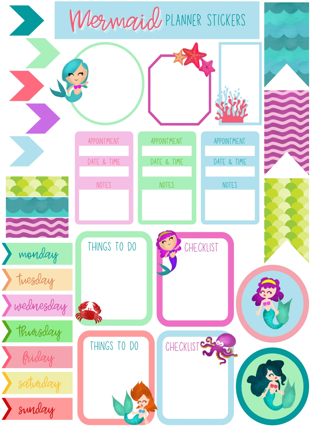 Mermaid Planning Stickers (Life) 1 Mermaid Planning Stickers (Life)