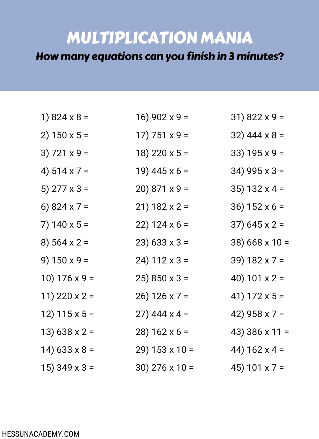 4th grade multiplication worksheets 3 4th grade multiplication worksheets - Image 3