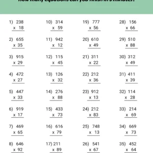 5th grade multiplication worksheets