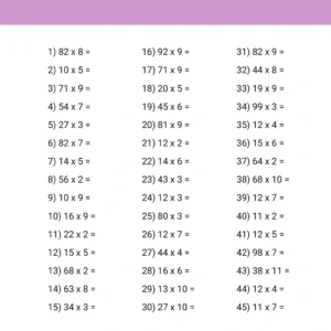 Multiplication Horizontal Part 2
