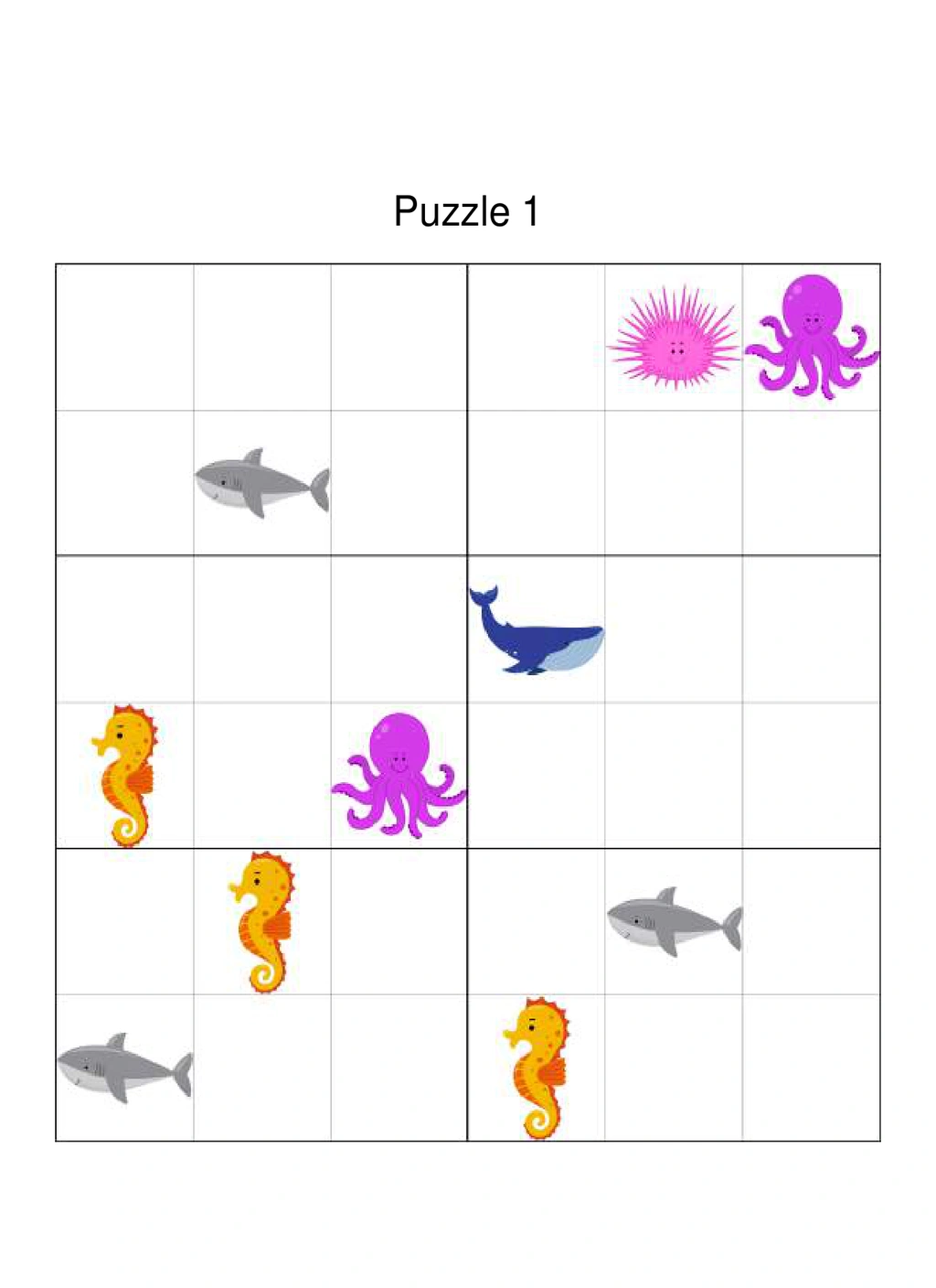 Sea Life Sudoku (Math)