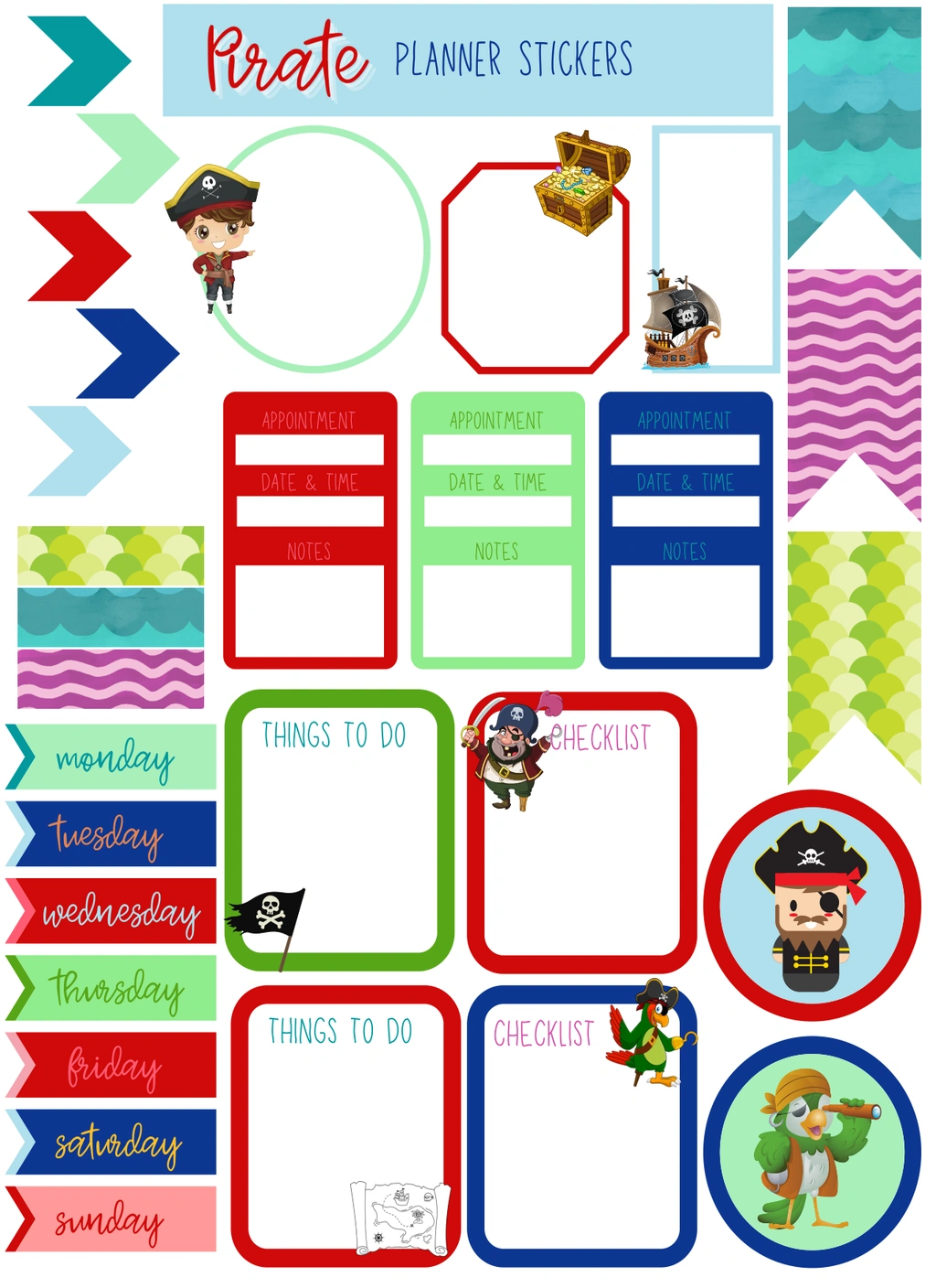 Pirate Planning Stickers (Life)