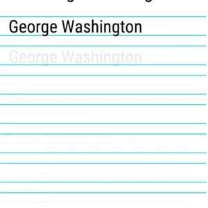 George Washington Print Writing