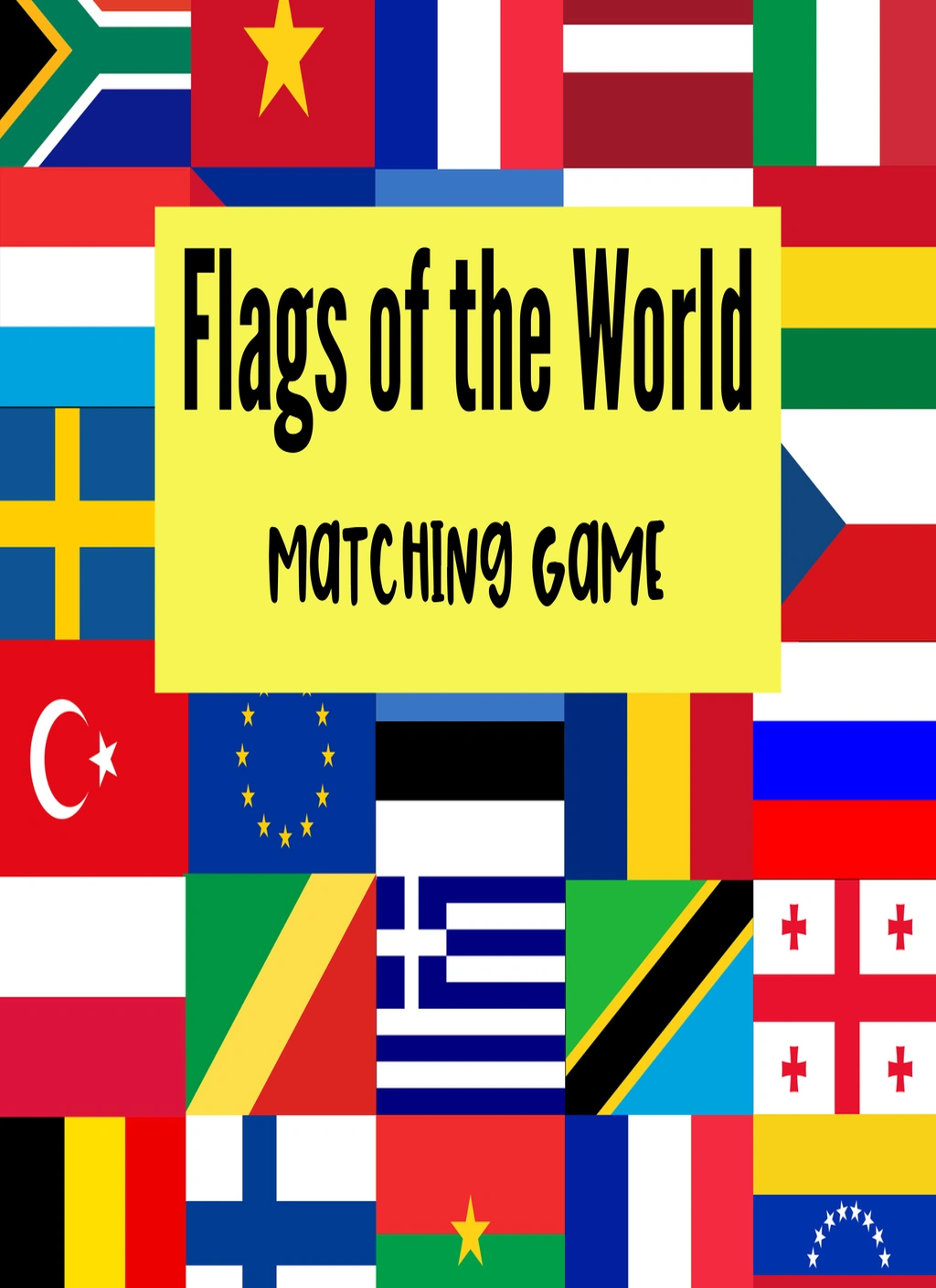 Flags of the World Printable Flashcards / Matching Game