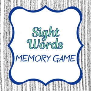 Sight Words Memory Game