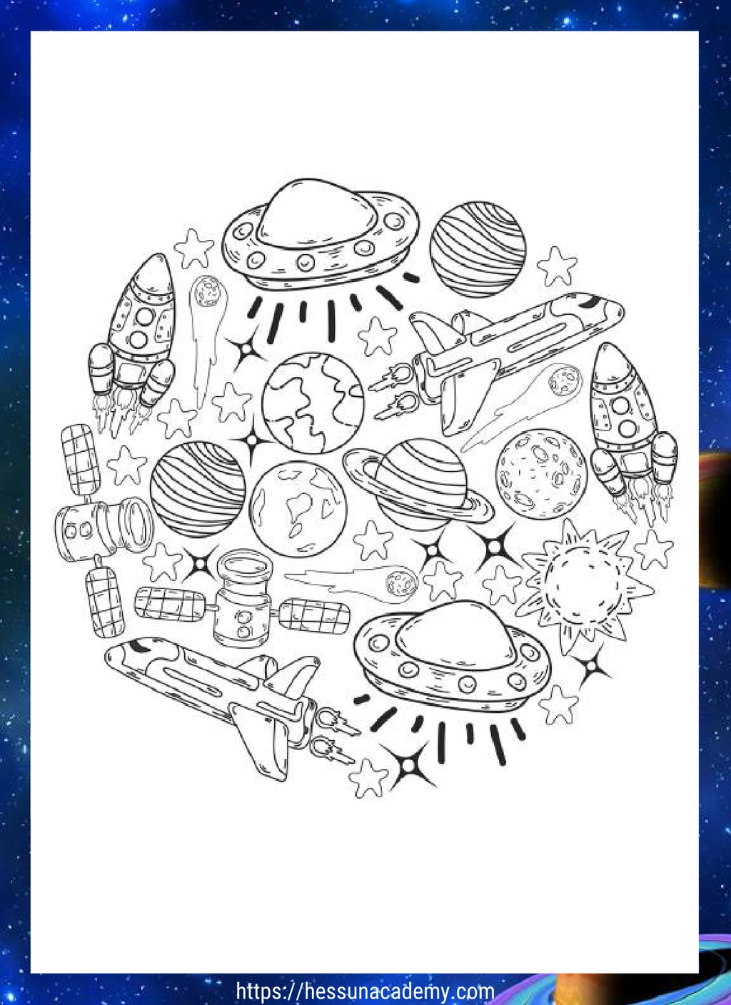 Space Coloring Pages 4 Space Coloring Pages - Image 4