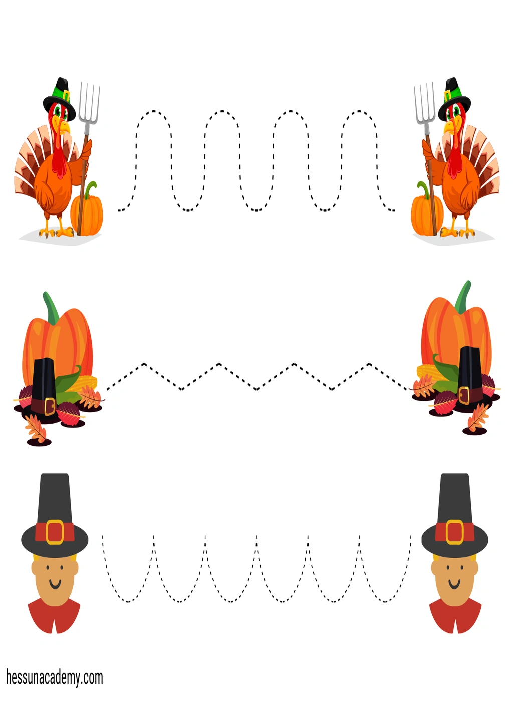 Thanksgiving Pre-Writing Line Tracing Activity 3 Thanksgiving Pre-Writing Line Tracing Activity - Image 3