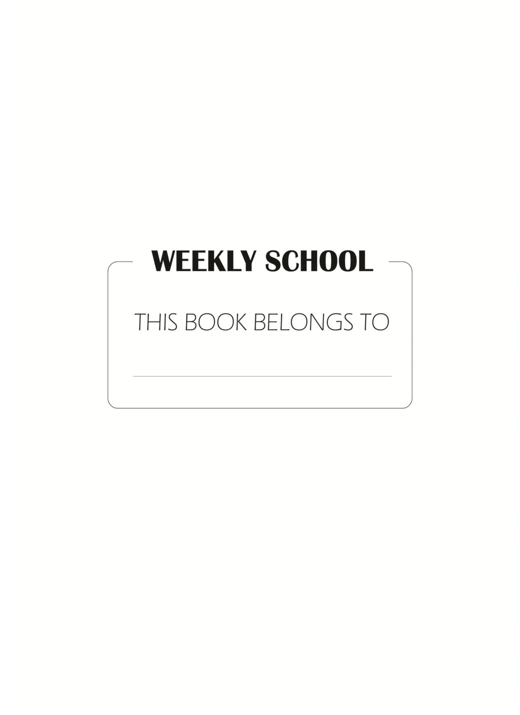 Simple 52-week School Planner