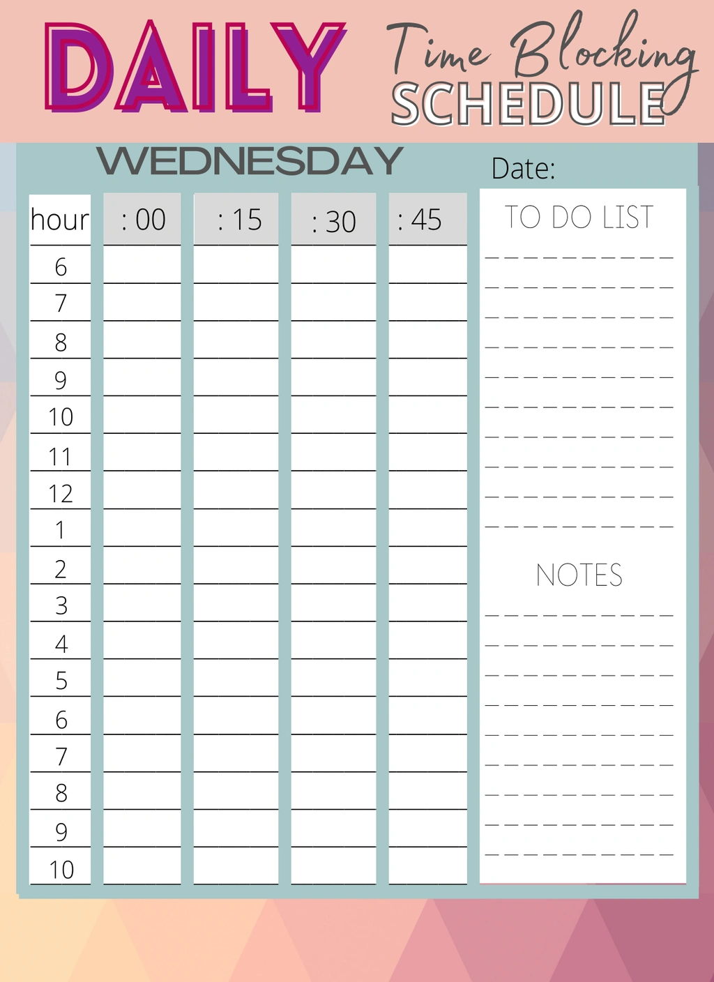 Weekly Time Blocking Planner (Planners) 4 Weekly Time Blocking Planner (Planners) - Image 4