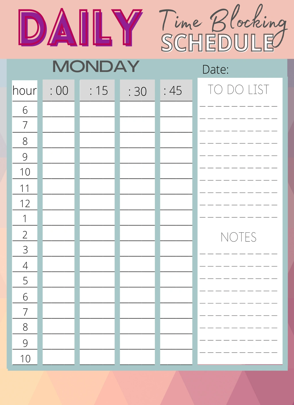 Weekly Time Blocking Planner (Planners) 2 Weekly Time Blocking Planner (Planners) - Image 2
