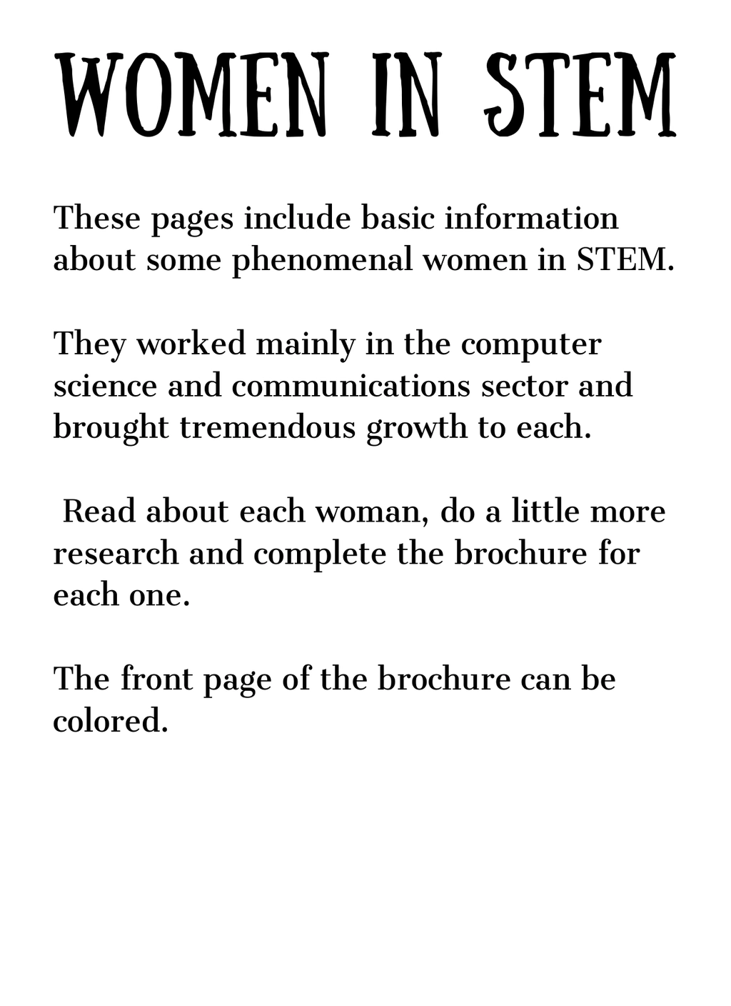 Women in STEM Research Brochure 2 Women in STEM Research Brochure - Image 2