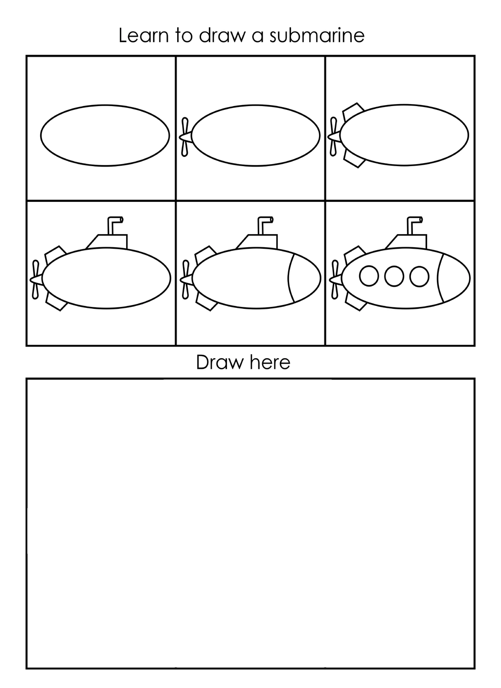Ocean Learn to Draw Pages (Kid Activities) 4 Ocean Learn to Draw Pages (Kid Activities) - Image 4