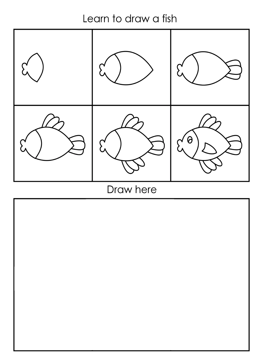 Ocean Learn to Draw Pages (Kid Activities) 2 Ocean Learn to Draw Pages (Kid Activities) - Image 2