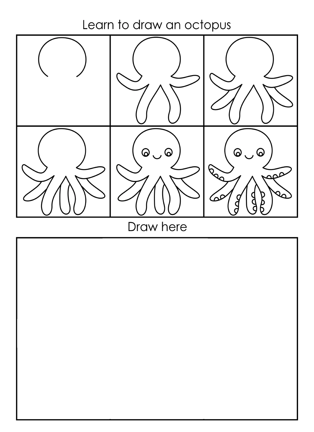 Ocean Learn to Draw Pages (Kid Activities) 3 Ocean Learn to Draw Pages (Kid Activities) - Image 3