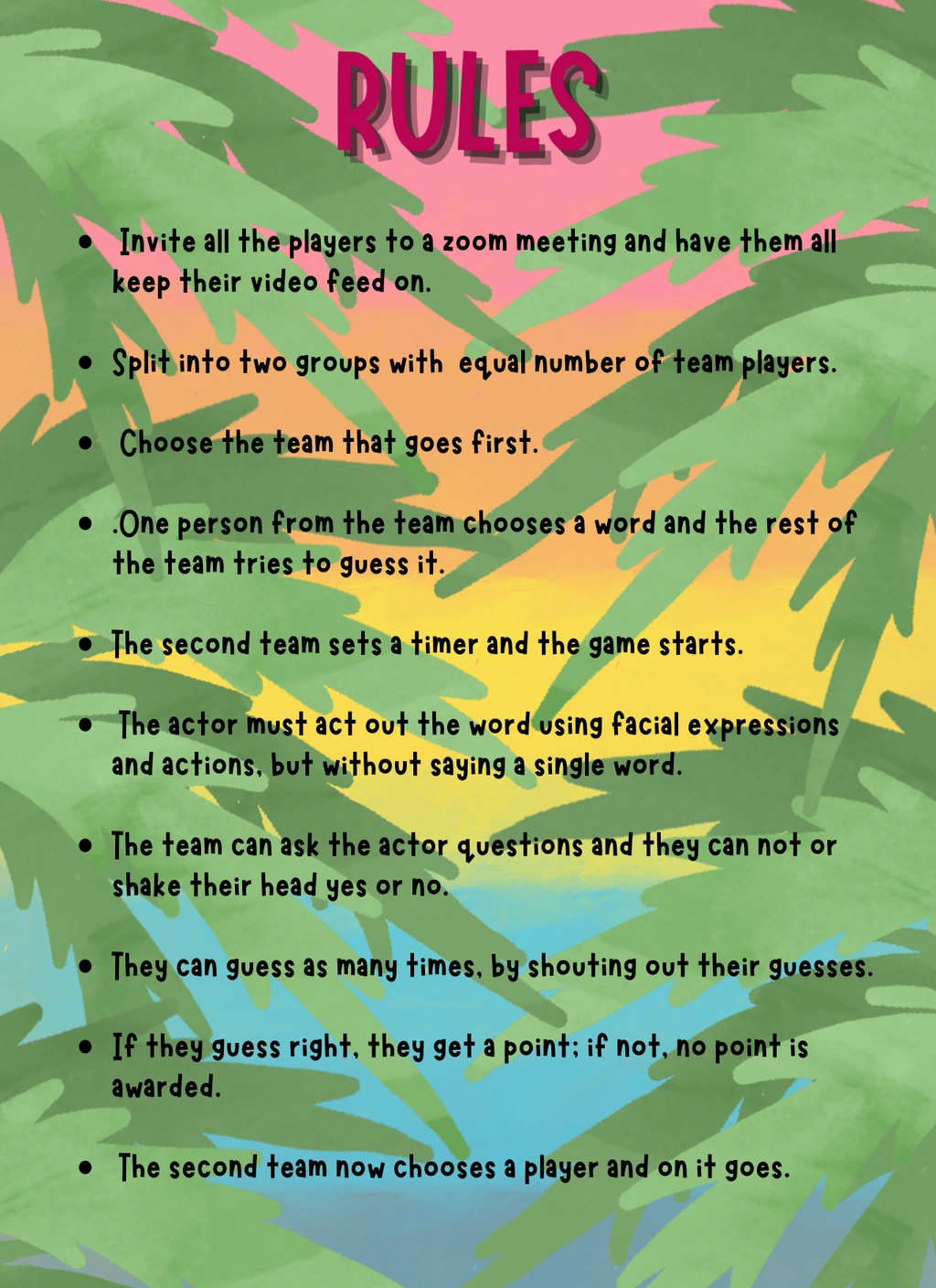 Zoom Charades Summer-Themed 2 Zoom Charades Summer-Themed - Image 2