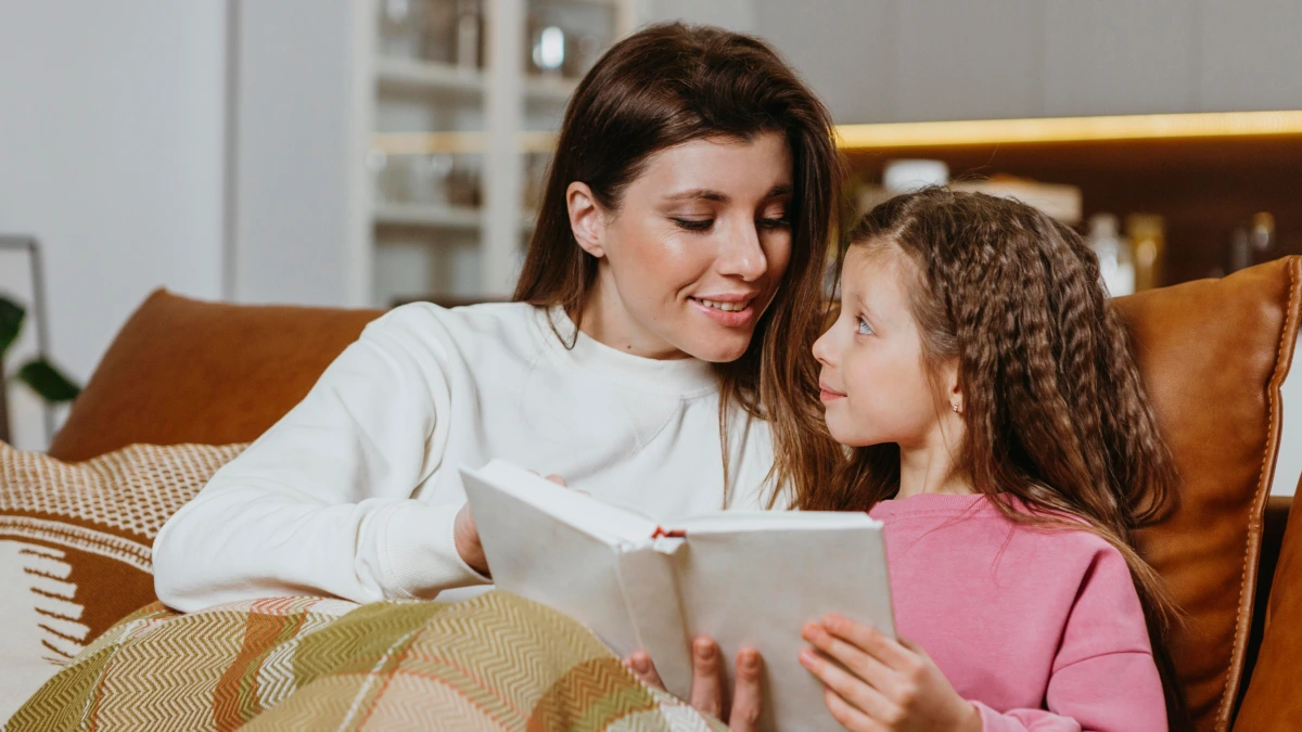 calm-homeschool-reading Parent and child enjoying a peaceful homeschooling moment